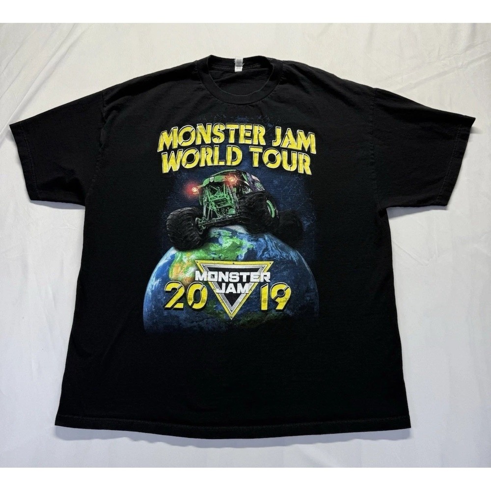 monster jam world tour 2019‎ tshirt 2XL black graphic tee Monster Truck Alstyle
